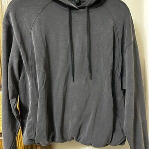Athleta Charcoal Bubble Hem Hoodie